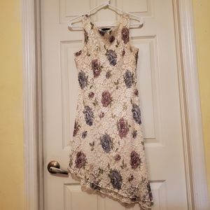 Scarlett Floral Lace Overlay Vintage Dress